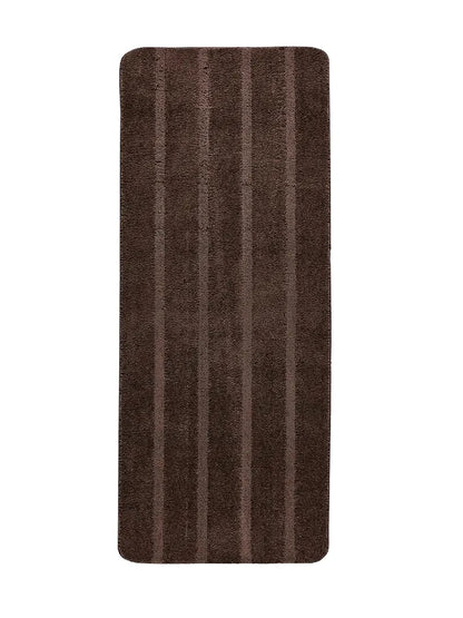 Saral Home Easy Living Home Striped Soft Microfiber Durable&washable Multipurpose Bedside Runner Colour Brown