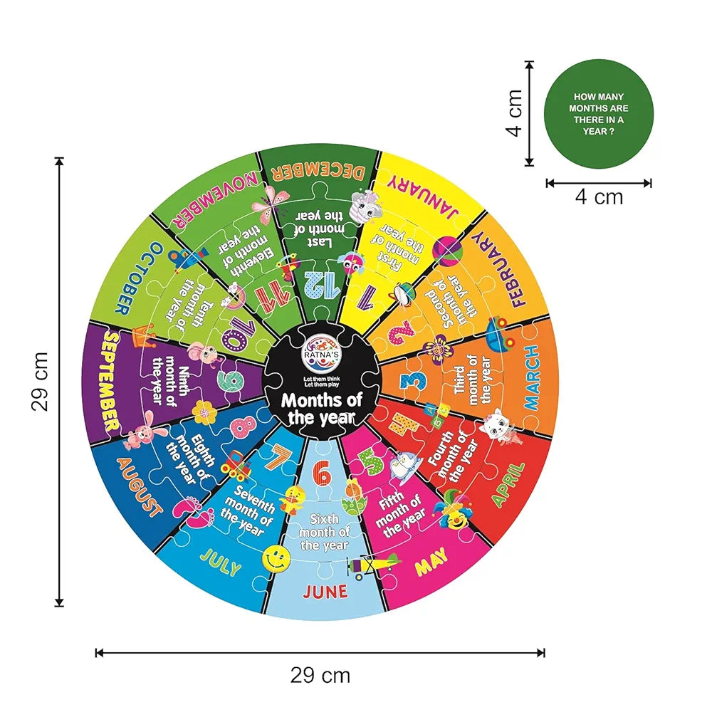 Preschool Teacher 3 in 1|A Perfect Early Learner Jigsaw Puzzle for Kids|Learn More About Days of The Week,Months of The Year & Different Indian Seasons