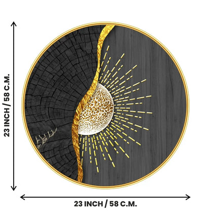 Livin'luxe Paintings Abstract Sunrise Modern Art Premium Lamination Golden GR-18