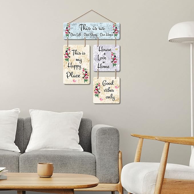 Artvibes This is Us Decorative Wall Art Mdf Wooden Wall Hanger for Living Room | Hanging Ornaments for Decoration