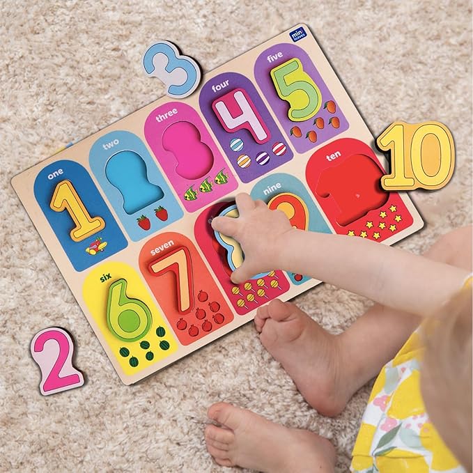 Mini Leaves Lets Count 1 to 10 Preschool Wooden Learning Toys for 2+ Years Kids | Educational Early Counting and Number