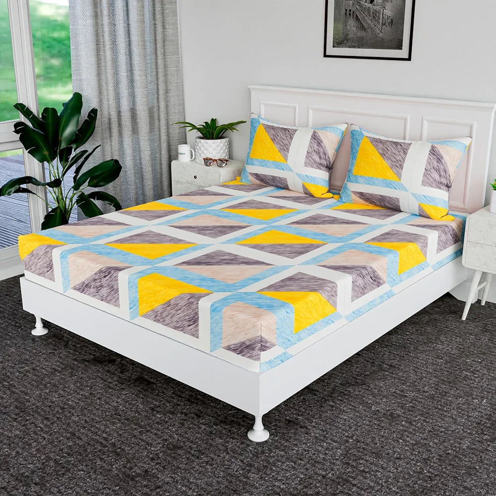 Kuber Industries Double Bedsheet Bedsheet for Double Bed Double Bedsheet with 2 Pillow Covers Green
