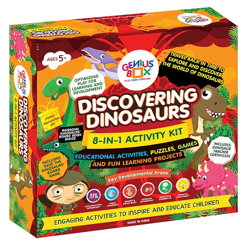 Genius Box - Play some Learning Educational Toy for 5+ Year Age: Discovering Dinosaurs DIY, Activity Kit, Learning Kit, Educational Kit, STEM Toy 16 Activity Kit