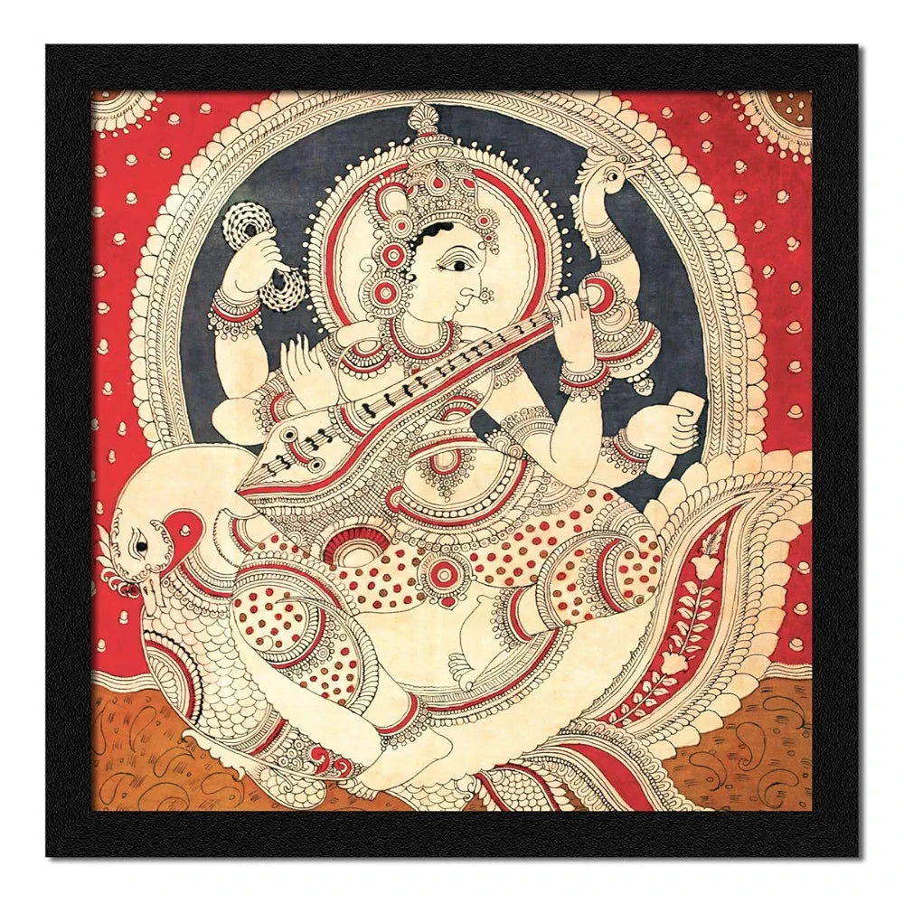 ArtX Paper Madhubani Goddess Saraswati Devi Maa Traditional Wall Art Painting