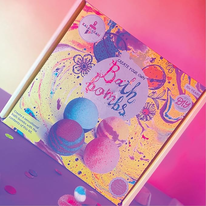 Kalakaram Diy Bath Bombs Making Kit - Craft 4 Rejuvenating Bath Bombs Using Exotic Essential Oils | Activity Kit for Kids