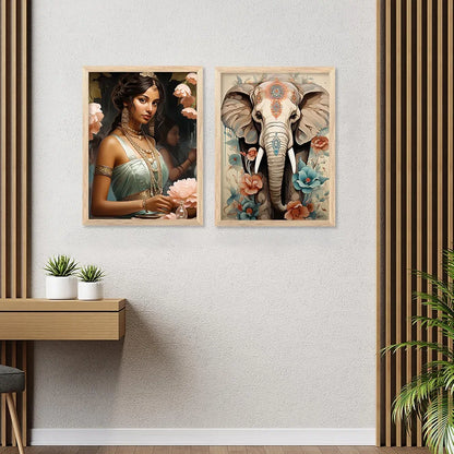 Kotart Peacock Digital Painting for Kitchen Restaurant Cafe Wall Decoration Set of 6 I