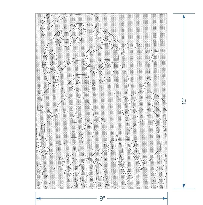 Hobby India Self Painting Beautiful Ganesha Canvas | Pre-designed Canvas Board for Best Gift Adults & Artist
