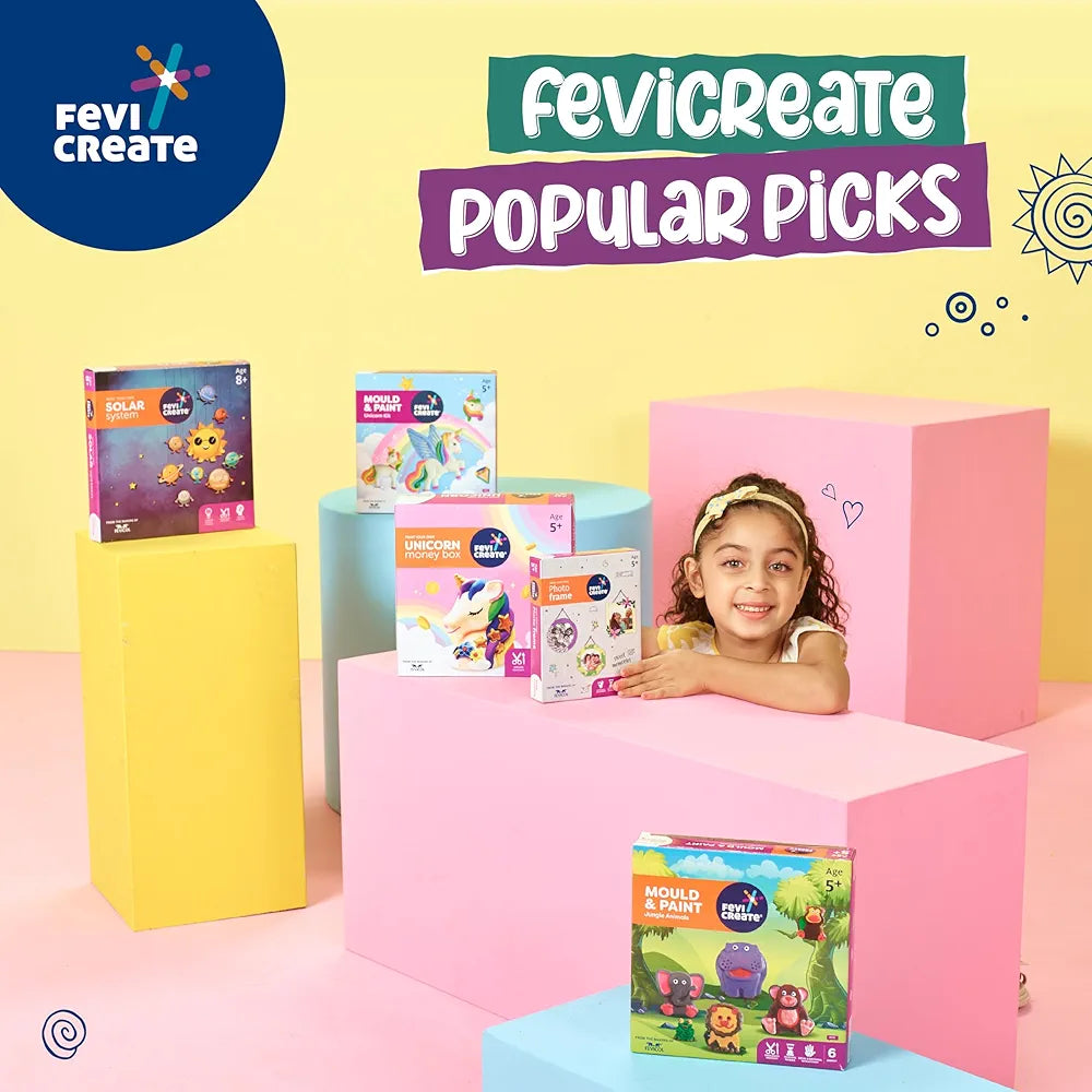 Fevicreate Eco-friendly Ganesha Painting art and craft kit, Paint Ganpati idol made by local artisans Craft materials provided Make pandal from the box Immerse Ganesha at home Gift for girls and boys 8+ year