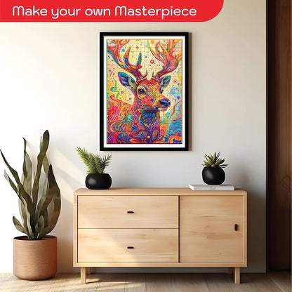 Playhills Spirit Animal The Majestic Deer Wooden Jigsaw Puzzle  for Children and Adults 13+ Years| Perfect Puzzle for Party and Family Activity Games