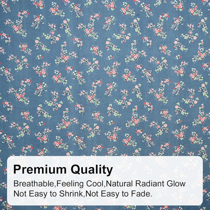 Fresh From Loom Anti Fade Floral Print 240 TC Microfiber King Size Fitted Bedsheet with 2 Pillow Covers Greyish-Blue