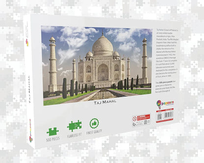 Popcorn Puzzle for kids Taj Mahal 500 Piece Jigsaw puzzles game for 7+ years old childrens and adults | Indoor Brain Booster games and gifts for boy and girl