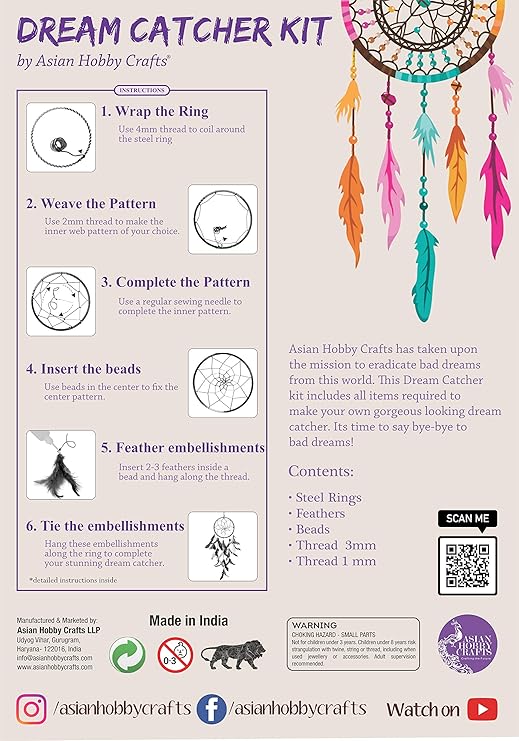Asian Hobby Crafts DIY Dream Catcher Kit | Large