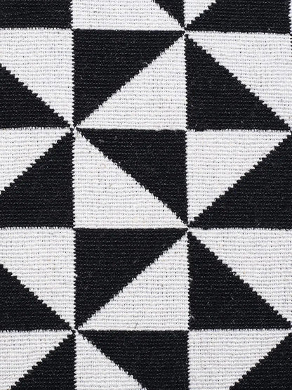 Saral Home Firki Designer Soft Cotton Durable & Washable Multipurpose Runner Colour Black