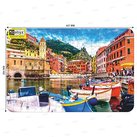 ABYZ Vernazza Village Cinque Terre Italy Wooden Puzzle Play and Learn Educational Puzzle 252 Pieces