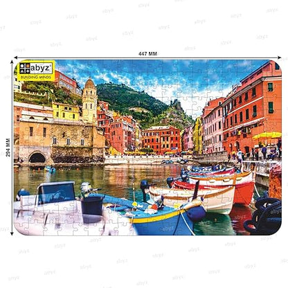 ABYZ Vernazza Village Cinque Terre Italy Wooden Puzzle Play and Learn Educational Puzzle 252 Pieces