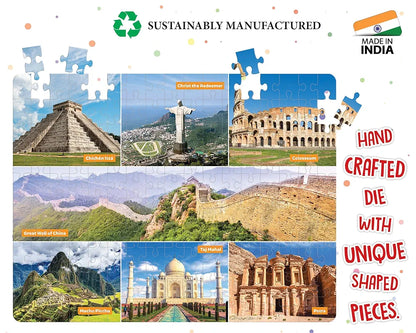 Popcorn Games & Puzzles for Kids 160 Piece | 7 Wonder Jigsaw Puzzle Game for Kids 7+ Years | Improve Knowledge, Hand Eye Coordination and Memory of Childrens