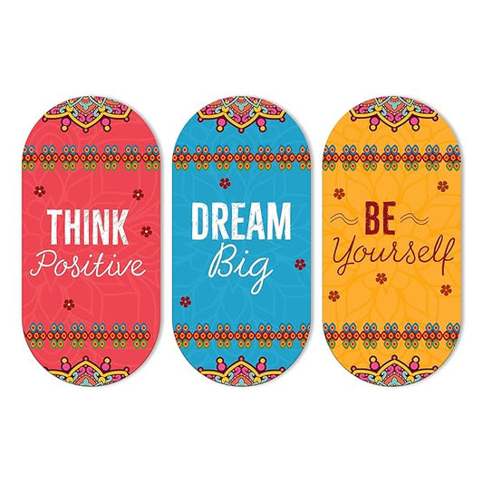 Artvibes Positive Quotes Printed Wooden Wall Hanger for Home | Set of 3