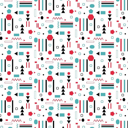 Divine Casa 144 TC Super Soft Cotton Bedsheet for Double Bed  144 Thread Count Abstract Colour Red Teal & White