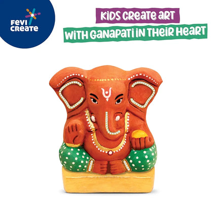 Fevicreate Eco-friendly Ganesha Painting art and craft kit, Paint Ganpati idol made by local artisans Craft materials provided Make pandal from the box Immerse Ganesha at home Gift for girls and boys 8+ year