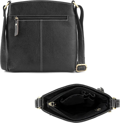 Goatter Genuine Leather 9.5" Inch Sling Cross-BodyBag for Girls And Women,