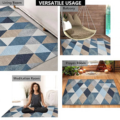 Ishro Home 3d Printed Bedside Runner Carpet Anti Skid For Home kitchen Colour Crystals