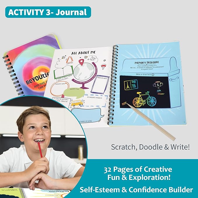Chalk and Chuckles Paper Beyoutiful Me Art and Craft Kit Ages 8-14, Scratch Art | Multiple Activities in a Box