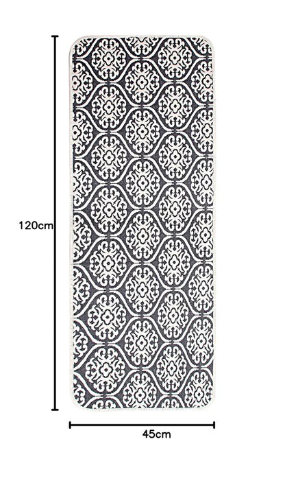 Saral Home Floral Designer Soft Cotton Durable & Washable Multipurpose Runner Colour Grey