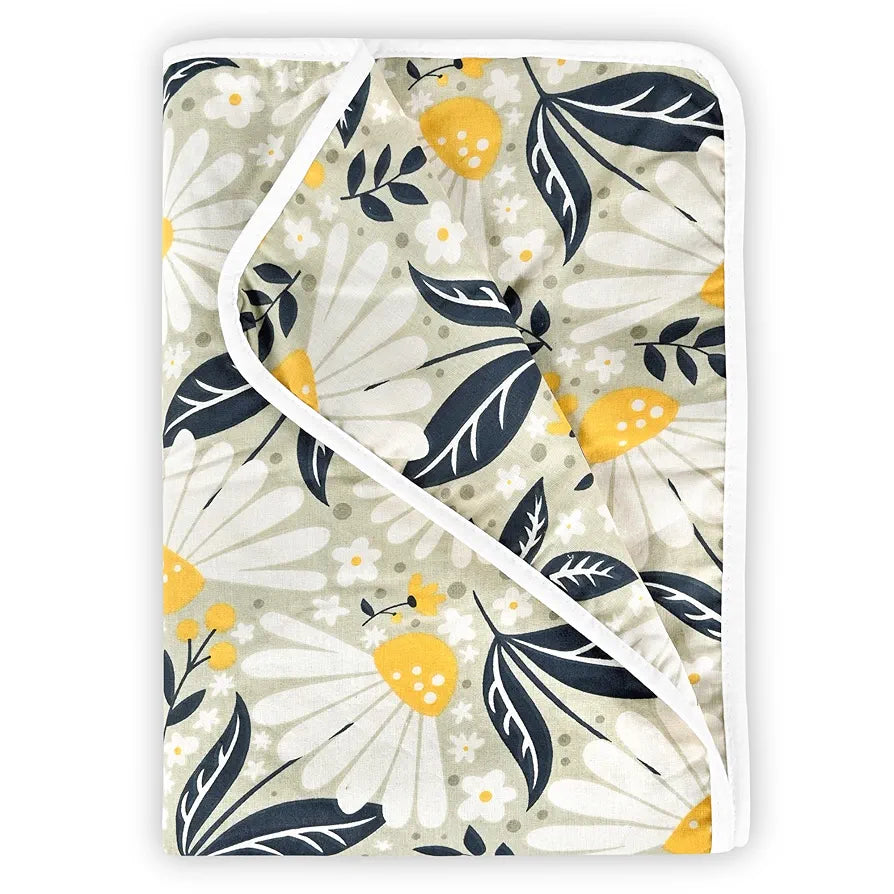 Divine Casa Floret 100% Cotton Single Kids Dohar 120 GSM Soft & Lightweight Throw Blanket Colour Vintage Daisies
