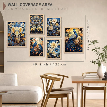 Kotart Aesthetic Modern Art Wall Paintings with Frame Set of 6