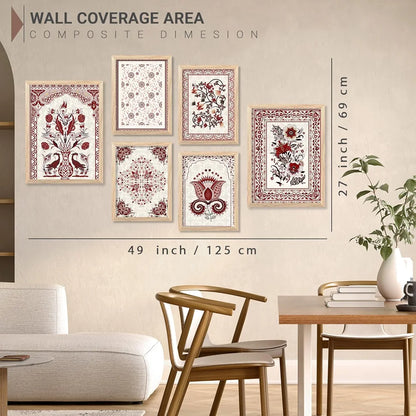 Kotart Premium Digital Paintings with Frame Floral Painting Pack of 6 art 4