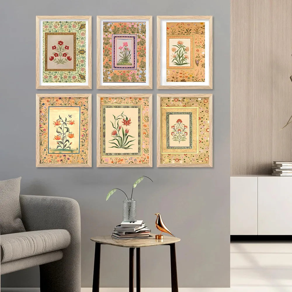 Kotart Premium Digital Madhubani Art Paintings with Frame  Wall Decor Pack of 6