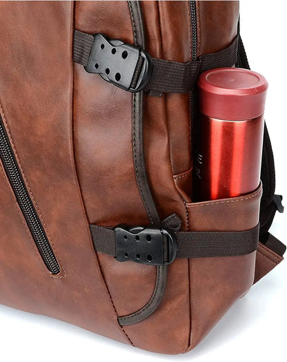 Fur Jaden Brown Backpack Bag for Men of Artificial Leather with Laptop Pocket
