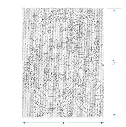 Hobby India Self Painting Beautiful Peacock Canvas | Pre-designed Canvas Board for Best Gift Adults & Artist