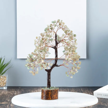 Bezavo Green Jade Crystal Tree Feng Shui Tree Copper Wire