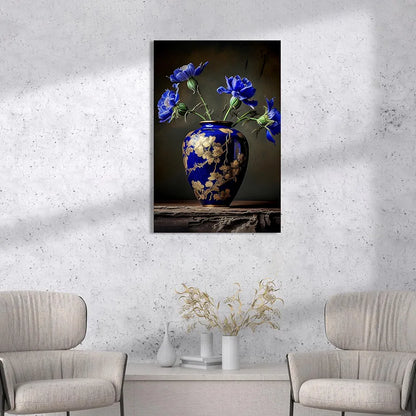 Kotart Blue Floral Modern Art Canvas Paintings for Bedroom Room Living Room Abstract Canvas Painting Style01