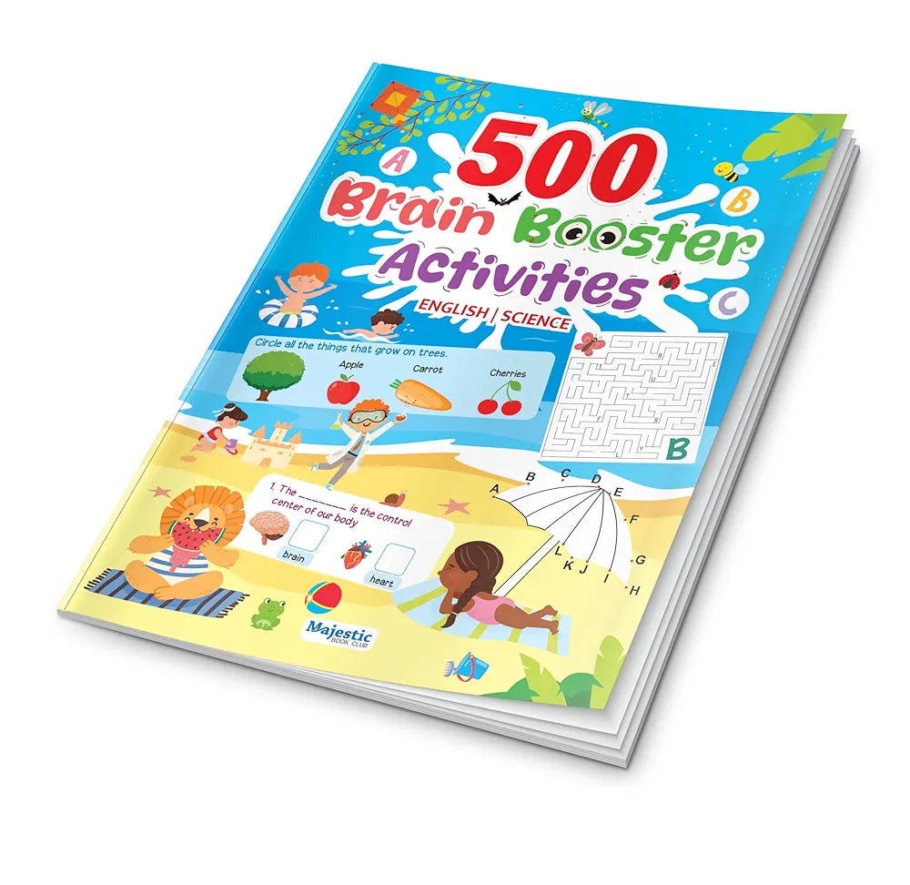 500 Brain Booster Activity Book for Kids Age 4+ | Fun English & Science Activities | Boost Focus, Confidence & Vocabulary | 500+ Engaging Tasks by The Book Tree
