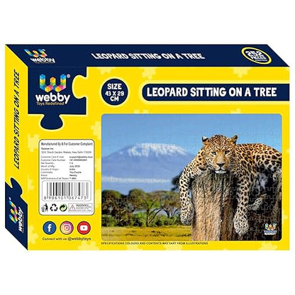 Webby Leopard Sitting On A Tree Jigsaw Puzzle for Kid 252 Pieces