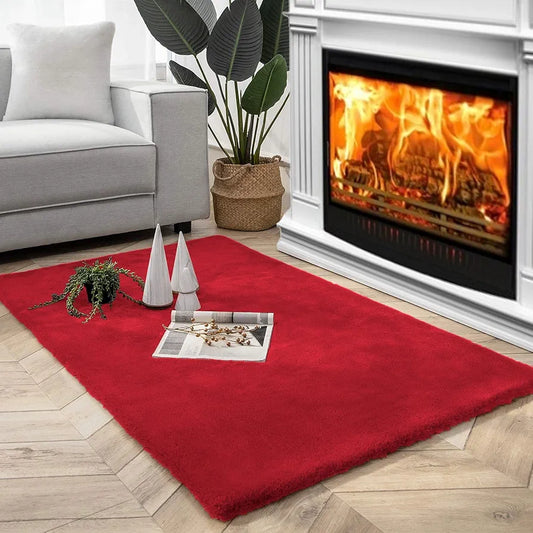 Luxe Home International Ruffle Floor Rug 3 X 5 FtColour Maroon