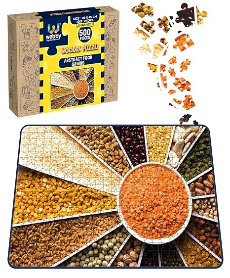 Webby Kids Abstract Food Grains Wooden Jigsaw Puzzle 500 Pieces