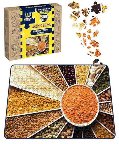 Webby Kids Abstract Food Grains Wooden Jigsaw Puzzle 500 Pieces