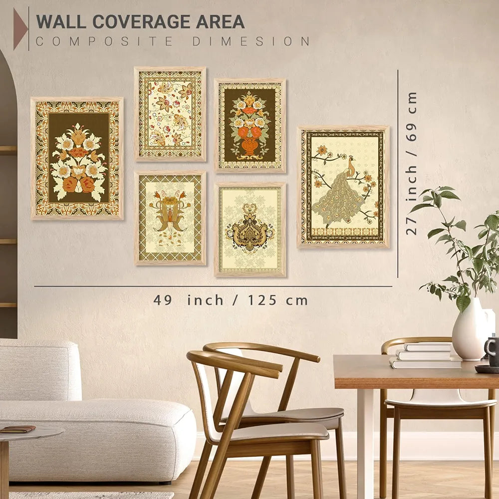 Kotart Premium Digital Madhubani Art Paintings with Frame Pack of 6 art 5