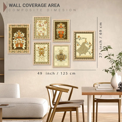 Kotart Premium Digital Madhubani Art Paintings with Frame Pack of 6 art 5