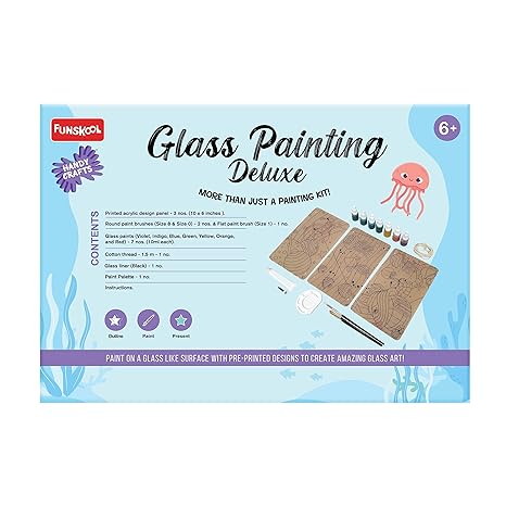 Funskool Handycrafts Glass Painting Deluxe Arts and Crafts Kit Create a Colourful Wall Hanging