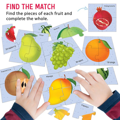 THE BOOK TREE Bright Brain Fruits 48 Piece Paper Jigsaw Puzzle For Preschoolers, Educational Toy For Learning Fruits, Gifts For Kids Ages 3 To 6 By Majestic Book Club,Multicolor
