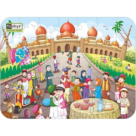 ABYZ Wooden Jigsaw Puzzles for Kids Eid Jigsaw Puzzle for Kids of Age 4-6 Years 35 Pcs Puzzle
