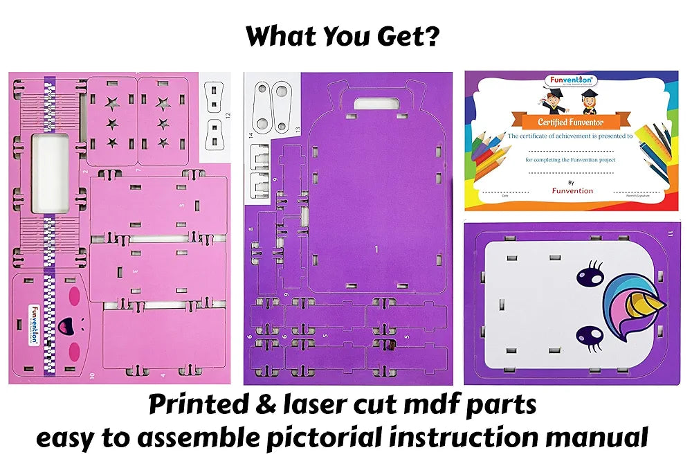 Funvention Unicorn DIY Pen Stand 3d Puzzle Model Desk Organizer for 4+ years Kids Art and Craft