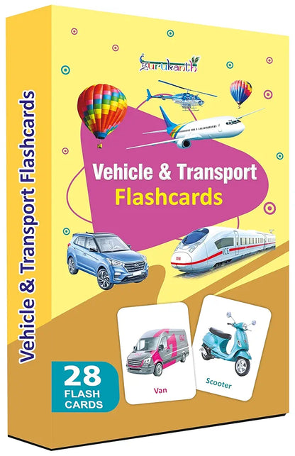 Gurukanth® Premium Vehicles Flash Cards for Kids Early Learning | Easy & Fun Way of Learning 1 Year to 6 Years Babies Smart Toys