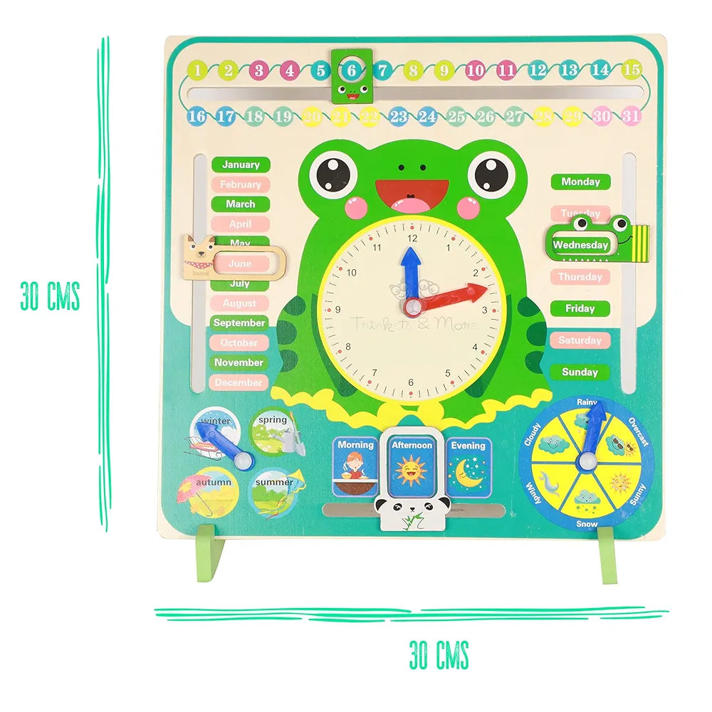 Trinkets & More Calendar Educational Clock Toy For Kids Learning 