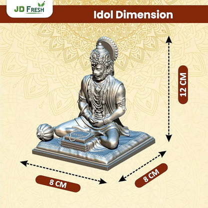 Jd Fresh 4.5 Inch Bajrangbali Statue with Gada - silver