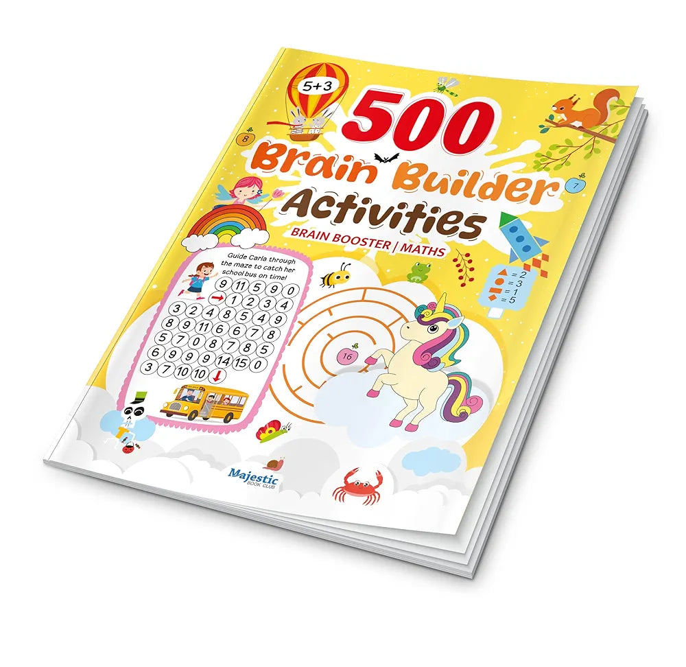500 Brain Builder Activity Book for Kids Age 4+ | Maths & Brain Booster Activities | Early Learning Workbook with Matching Games, Puzzles, Number Activities & More